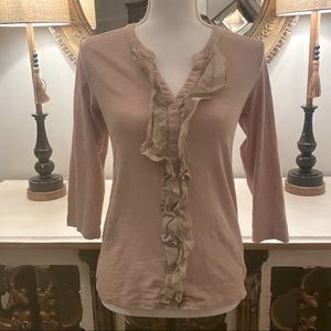 2/$20 Ann Taylor LOFT Mauve Ruffled Top Small S